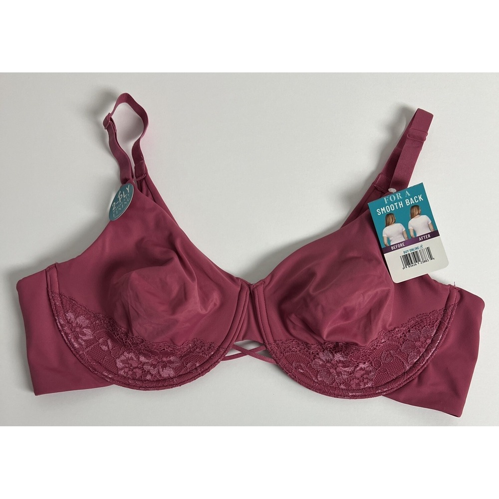 Vanity Fair Womens Bra Size 40DDD Radiant‎ Collection Lover's Knot Dark Pink A64